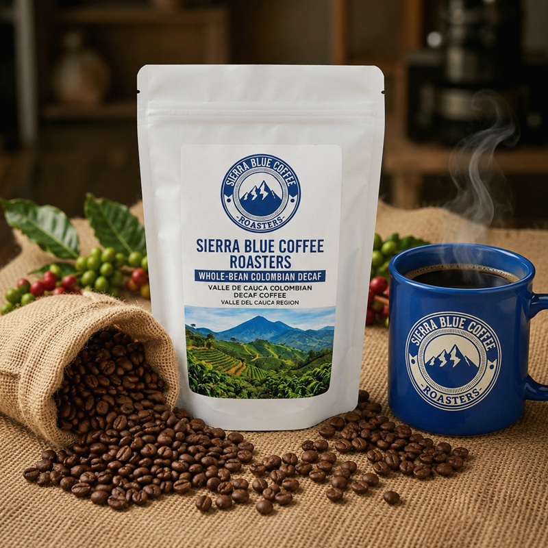 Columbia Valle del Cauca DECAF, Dark Roast, 12 oz Bag Whole Bean Coffee