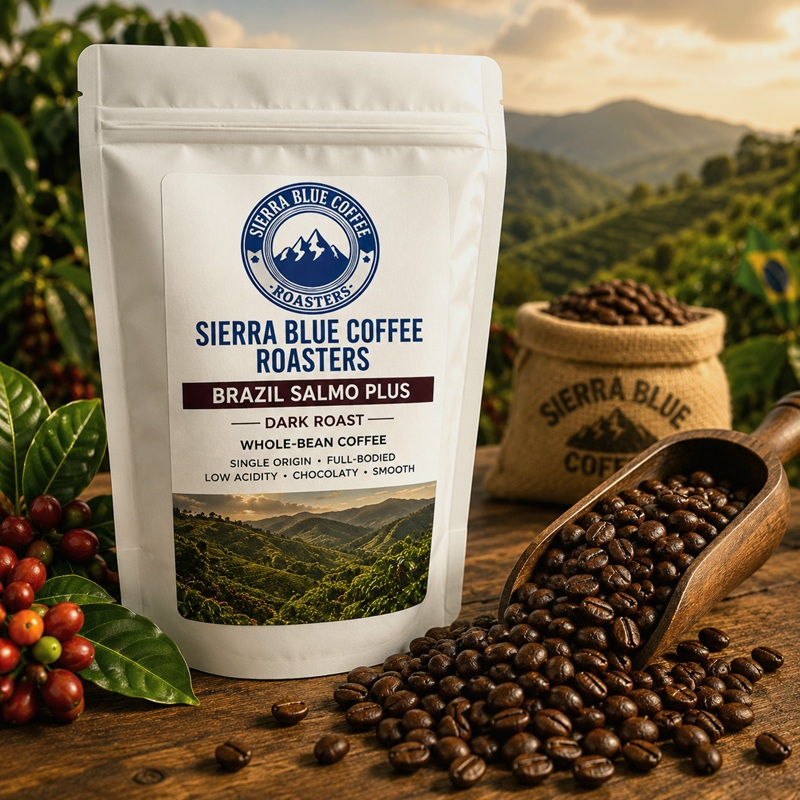 Brazil Salmo Plus, Dark Roast, 12 oz bag, Whole Bean Coffee