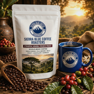 Ethiopia Sidama, French Roast, 12 oz bag, Whole Bean Coffee